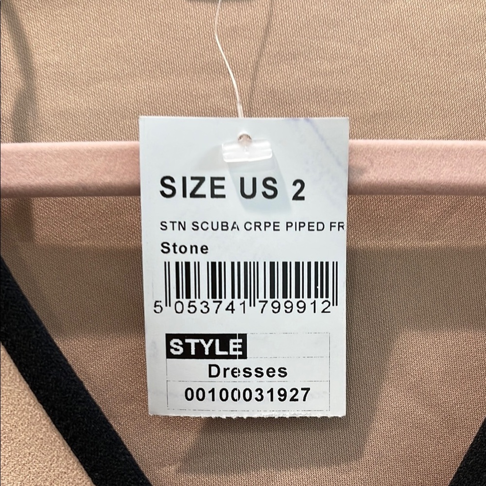 NWT Quiz Midi Size 2 Elegant Tan Ruffle Dress - Picture 3 of 9